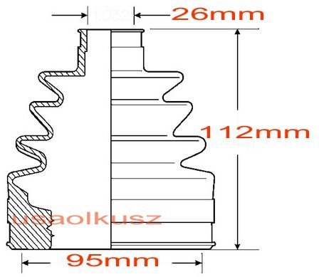 Osłona przegubu napędowego wewnętrznego przedniego Buick Regal 2000-2004