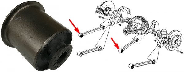 Przednia tuleja tylnego górnego wahacza Jeep Grand Cherokee 2005-2010