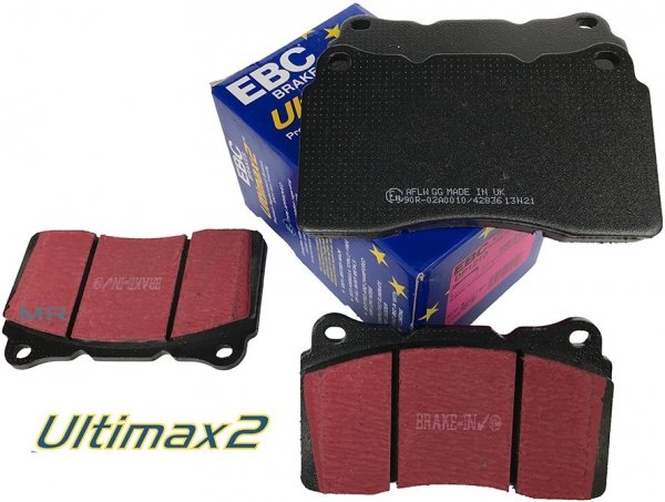 Przednie klocki Ultimax2 + NACINANE tarcze hamulcowe 355mm EBC seria BSD Ford Mustang 2005-2014