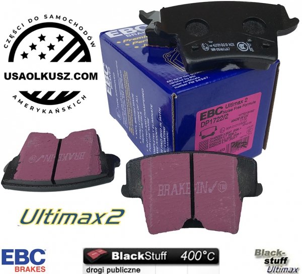 Tylne klocki Ultimax2 + NIE WENTYLOWANE tarcze hamulcowe EBC seria PREMIUM Lancia Thema 3,6 V6