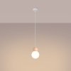 Lampa wisząca PEKKA 1 biała/naturalne drewno