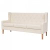 Sofa 3-osobowa, materiałowa, kremowa