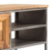 Szafka TV, drewno tekowe z recyklingu i stal, 120 x 30 x 40 cm