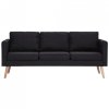 3-osobowa sofa tapicerowana tkaniną, czarna