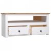 Narożna szafka pod TV, biała, 93x49x49 cm, sosna, seria Panama