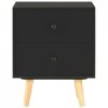 Szafki nocne, 2 szt., czarne, 40x30x50 cm, lite drewno sosnowe