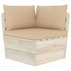 Ogrodowa sofa 2-osobowa z palet, z poduszkami, drewno świerkowe