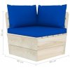 Ogrodowa sofa 2-osobowa z palet, z poduszkami, drewno świerkowe