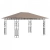 Altana z moskitierą i sznurem lampek LED, 4x3x2,73 cm, taupe