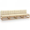 4-osobowa sofa ogrodowa z poduszkami, lite drewno sosnowe