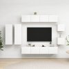 8-cz. zestaw szafek TV, biały, materiał drewnopochodny