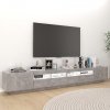Szafka pod TV z oświetleniem LED, szarość betonu, 260x35x40 cm