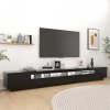 Szafka pod TV z oświetleniem LED, czarna, 300x35x40 cm