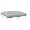 2-osobowa sofa ogrodowa z szarymi poduszkami, drewno sosnowe