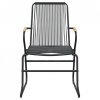 Krzesła ogrodowe, 2 szt., czarne, 58x59x85,5 cm, rattan PVC