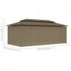 Altana z zasłonami, 600x298x270 cm, kolor taupe, 180 g/m²