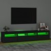 Szafka pod TV z oświetleniem LED, czarna, 210x35x40 cm
