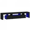 Szafka pod TV z oświetleniem LED, czarna 200x36,5x40 cm