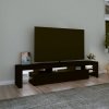 Szafka pod TV z oświetleniem LED, czarna 200x36,5x40 cm