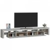 Szafka pod TV z oświetleniem LED, szarość betonu, 260x36,5x40cm