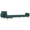 Sofa rozkładana L, ciemnozielona, 275x140x70 cm, aksamit