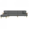 Sofa rozkładana L, ciemnoszara, 279x140x70 cm, tkanina
