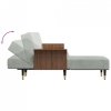 Sofa rozkładana L, jasnoszara, 279x140x70 cm, aksamit