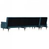 Sofa rozkładana L, niebieska, 271x140x70 cm, aksamit