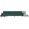 Sofa rozkładana L, ciemnozielona, 271x140x70 cm, aksamit