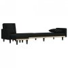 Sofa rozkładana L, czarna, 275x140x70 cm, tkanina
