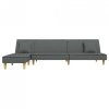 Sofa rozkładana L, ciemnoszara, 255x140x70 cm, tkanina