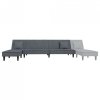 Sofa rozkładana L, ciemnoszara, 255x140x70 cm, aksamit
