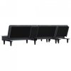 Sofa rozkładana L, ciemnoszara, 255x140x70 cm, aksamit
