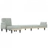 Sofa rozkładana L, jasnoszara, 271x140x70 cm, aksamit