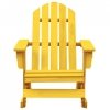 Ogrodowy fotel bujany Adirondack, lite drewno jodłowe, żółte