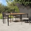 Stół ogrodowy, 190x90x75 cm, czarny rattan PE i drewno akacjowe