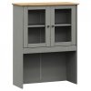 Kredens VIGO, szary, 78x40x175 cm, lite drewno sosnowe