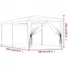 Namiot imprezowy z 6 ścianami z siatki, czerwony, 3x6 m, HDPE