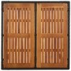Stół ogrodowy, drewniany blat, czarny, 90x90x75 cm, rattan PE