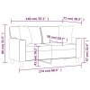 2-osobowa sofa z poduszkami, czarna, 140 cm, sztuczna skóra