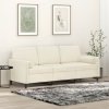 3-osobowa sofa z poduszkami, kremowa, 180 cm, aksamit