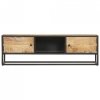 Szafka TV z drzwiczkami, 130x30x40 cm, surowe drewno mango