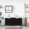 3-cz zestaw mebli łazienkowych, czarny, materiał drewnopochodny