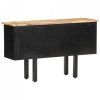 Komoda, 110x30x65 cm, lite surowe drewno mango i stal