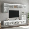 8-częściowy zestaw mebli TV z LED, biały