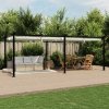Altana ogrodowa ze zwijanym dachem, kremowa, 3x6 m, aluminium