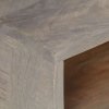 Szafka pod TV, szara, 130x35x51 cm, lite, surowe drewno mango