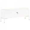 Szafka pod TV, biała, 115x30x46 cm, lite drewno mango