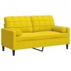 2-osobowa sofa z poduszkami, żółta, 140 cm, aksamit