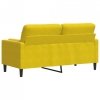 2-osobowa sofa z poduszkami, żółta, 140 cm, aksamit